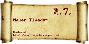 Mauer Tivadar névjegykártya